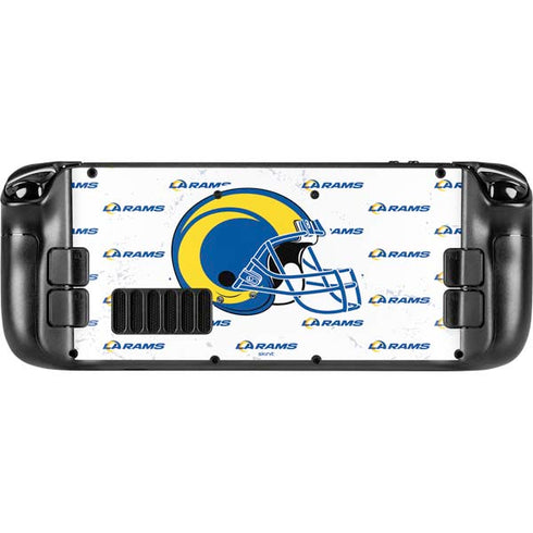 NFL Los Angeles Rams White Logo Blast Steam Deck Handheld Gaming Computer Skin